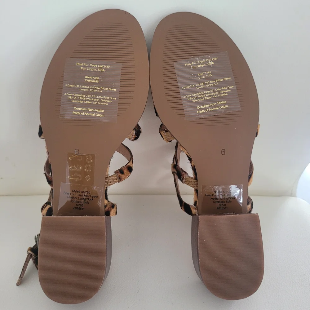 Madewell The Lori Sandal in Leopard Calf Hair Size 6 NEW AH730 - Picture 12 of 15